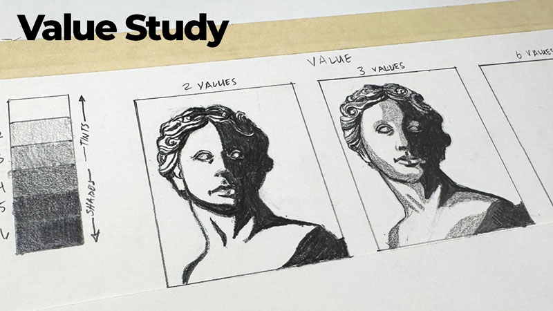 Value Study Exercise - Plaster Bust