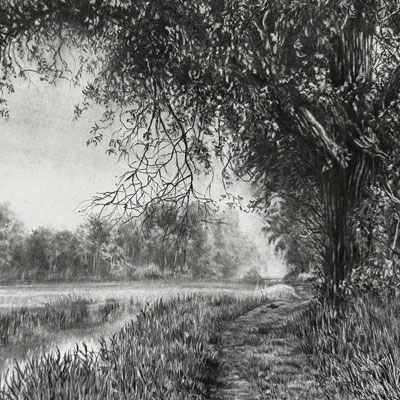 Graphite Landscape Drawing