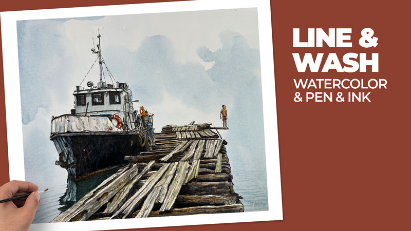 Line and Wash Boat - Lesson Series