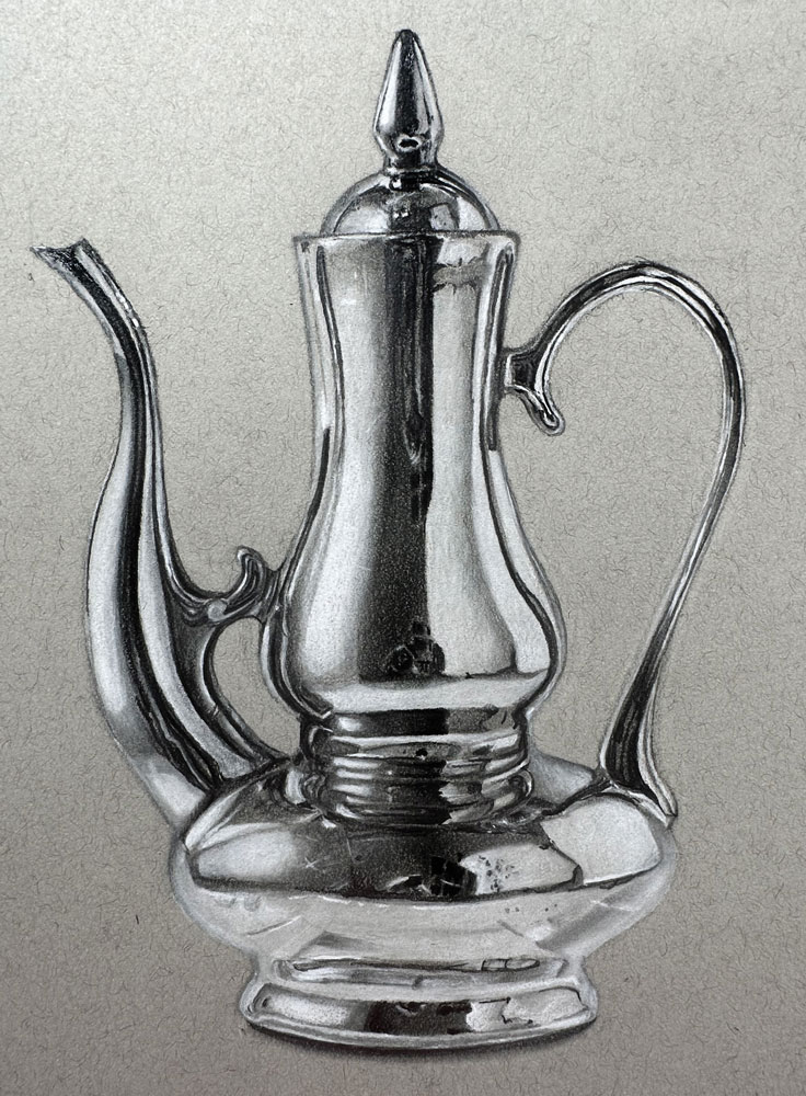 Metallic Teapot Drawing