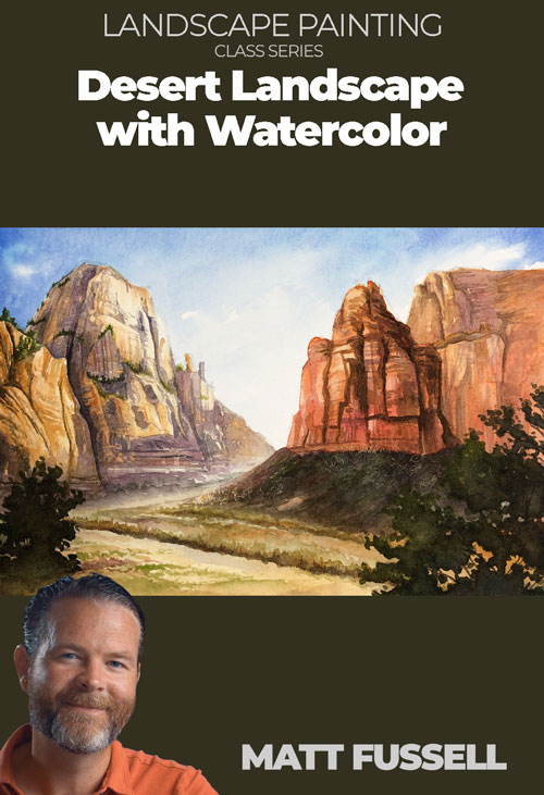 Desert Landscape with Watercolor