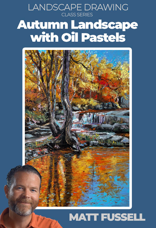 Fall Landscape with Oil Pastels