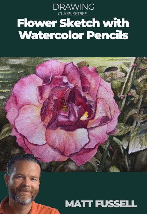 Watercolor Pencils Flower Lesson