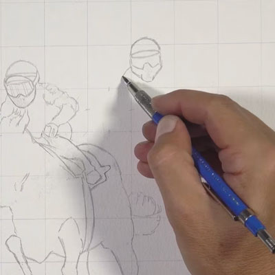 Horse Race with Gouache