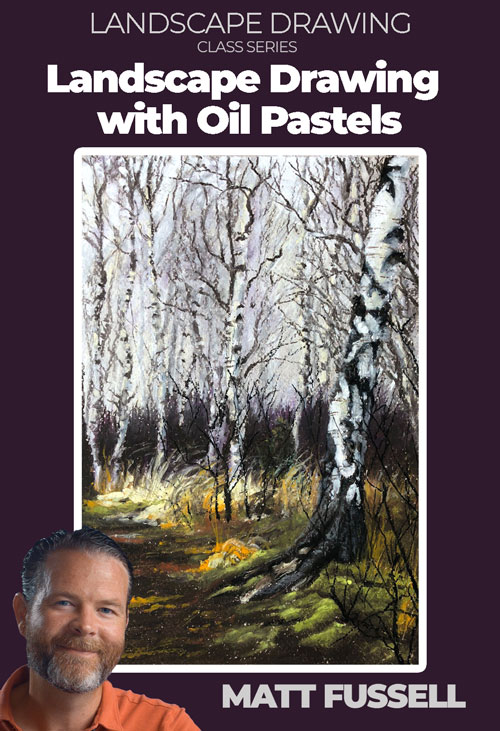 Oil Pastel Landscape Woodland