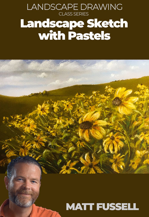 Pastel Landscape Lesson with Flowers