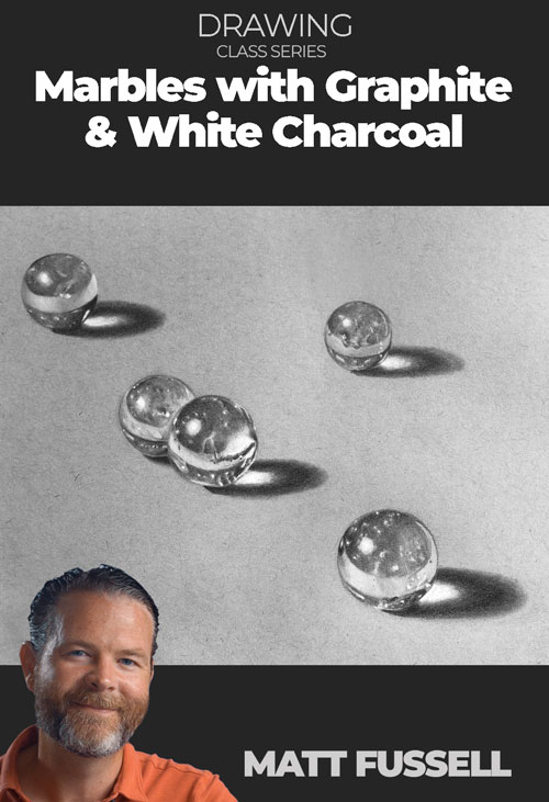 Marbles with Graphite and White Charcoal