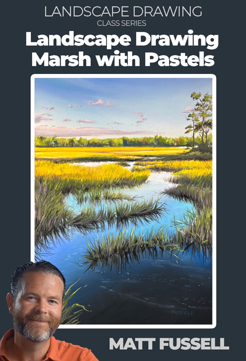 Marsh Landscape with Pastels