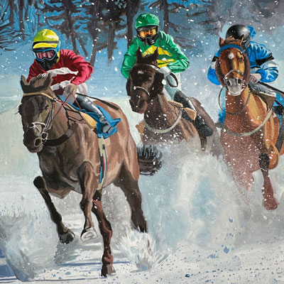 Horse Race with Gouache