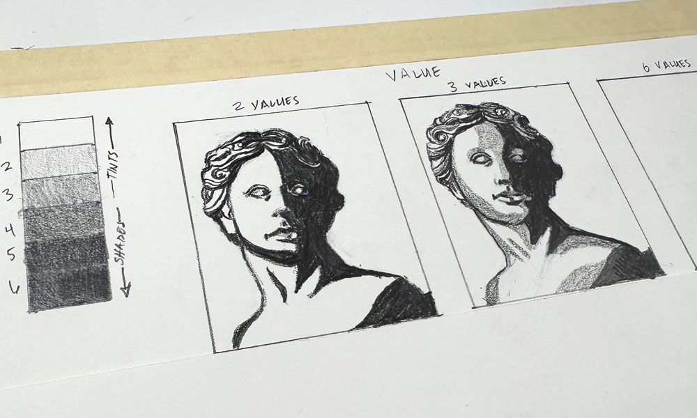 value study drawing exercise