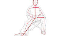 how to draw a person standing up step by step