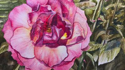 How to use watercolor pencils - Flower
