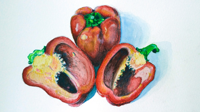 Watercolor and Colored Pencils Lesson